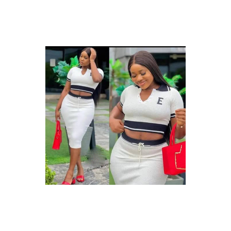 Ensemble blanc bordure noir